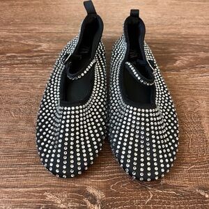 Kids Zara Black and Silver Studded Flats